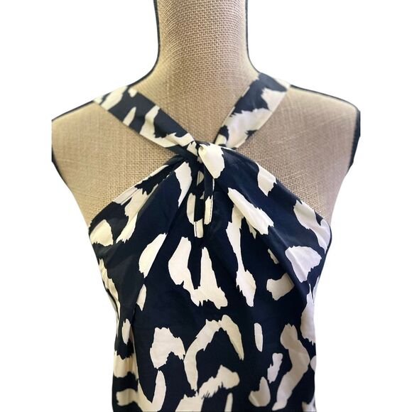 Shein Curve Halter Top Sleeveless Size 1X 14 Twist Neck All Over Animal Print - Picture 5 of 11